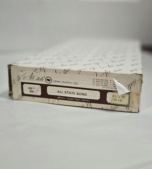 Vtg All-State Legal Bond Paper Plain White 8.5" x 14" 7lbs